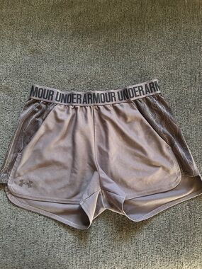 Under Armour Women's Rose Taupe Athletic Shorts with Branded Waistband